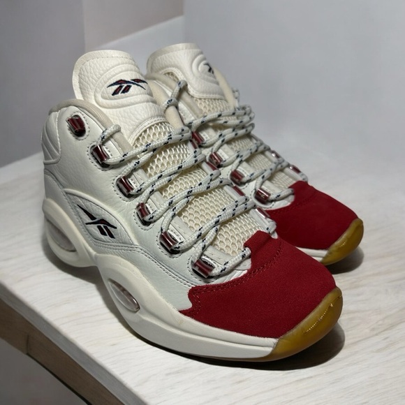 Reebok Shoes - Reebok Question Mid Red White Men’s 7 Wmn’s 8.5 New in Box